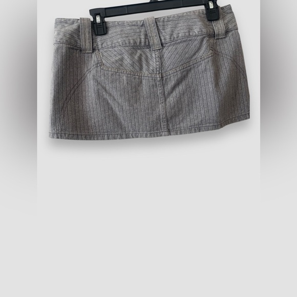 Diesel Vintage Denim Belt Wrap Mini Skirt Sz 29 Snap Button y2k Grunge Gray - Picture 5 of 8